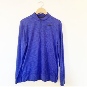 Nike Golf Blue Heathered Long Sleeve Sports Shirt